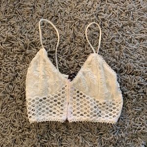 Lace bralette, hooks in the front